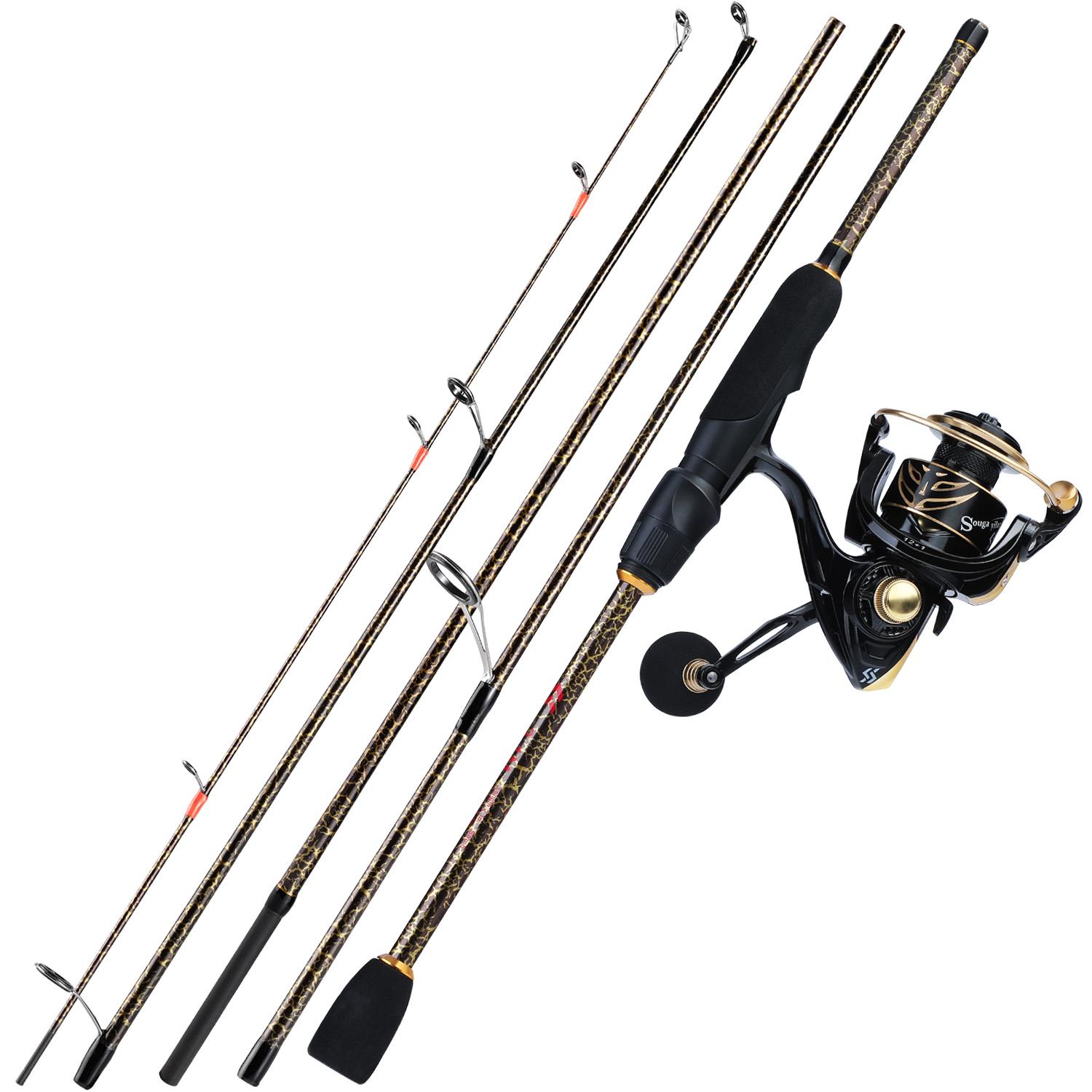 

SOUGAYILANG Удочка Набор рыболовных катушек из углеродного волокна Сверхлегкая спиннинговая удочка и передаточное число 5,2:1 12 + 1BB Спиннинговая рыболовная катушка 1.8M&1000Series