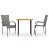 Day and Night - Day and Night Garden Dining Set 3 Pieces Gray Synthetic Rattan