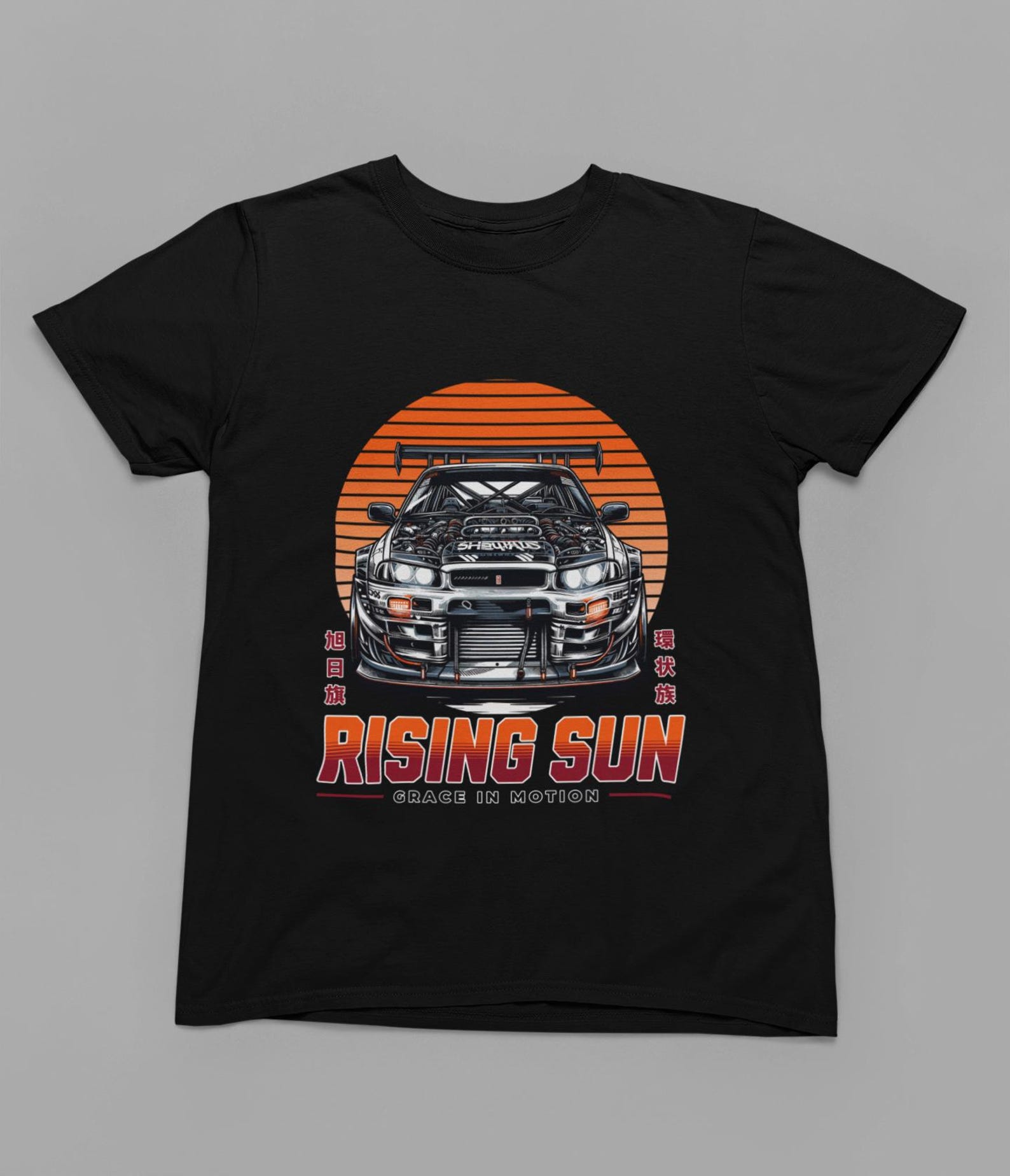 Rising Sun Skyline Car Tee | Rising Sun JDM T Shirt, Japanese Car Culture Tee, Retro Japan Racing Shirt, Performance Car Graphic Tee, JDM L
