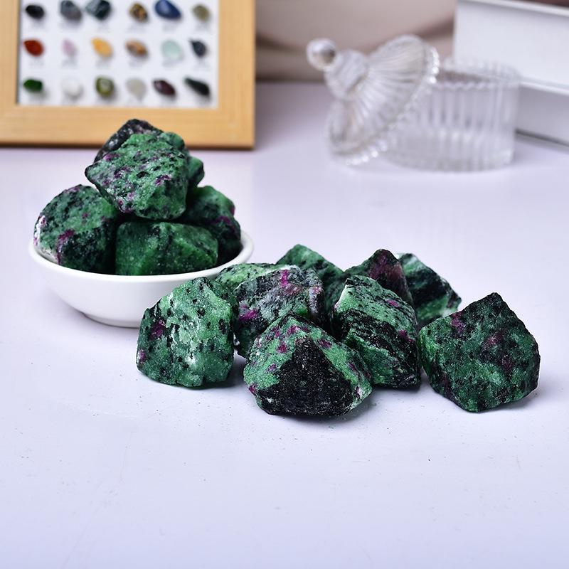 Ornamento Aromaterapêutico de Pedra Bruta de Rubi para Acalmar Emoções e Decoração de Casa Feng Shui