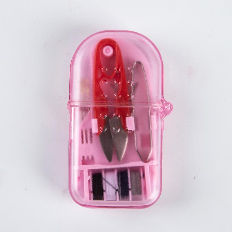 

Коробка для домашнего дорожного швейного набора, изысканная портативная мини-бытовая швейная коробка с иглами розовый