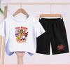 Summer boy Girls Casual T Shirt Sets cartoon Printed Kids Fashion Outfits Teen Children's O Neck Short Sleeve Tops Shorts 2pcs