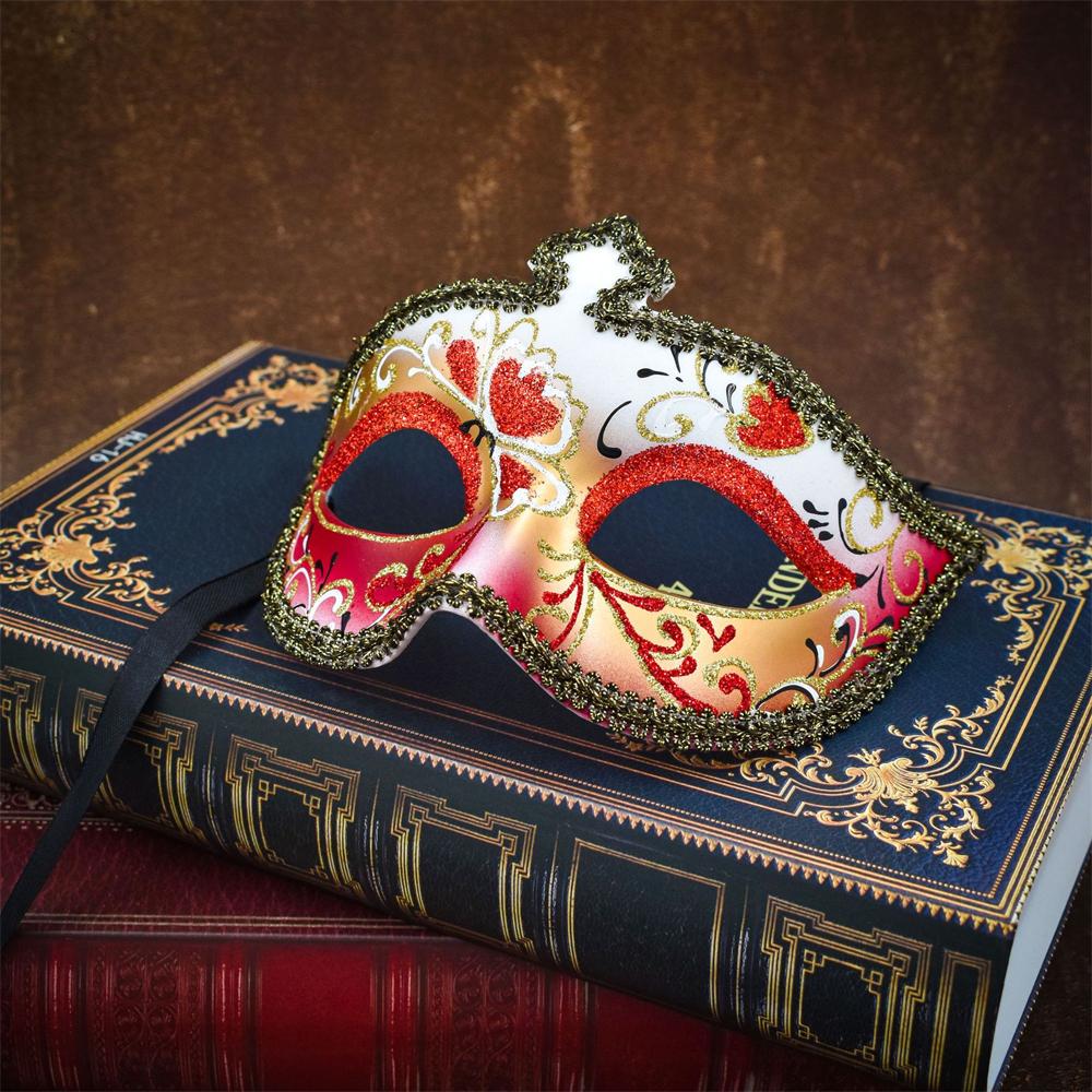 Party Bar Makeup Ball Half Face Men's Painted Gold Powder Mask Handmade Princess Mask Women's Handmade Dance Props