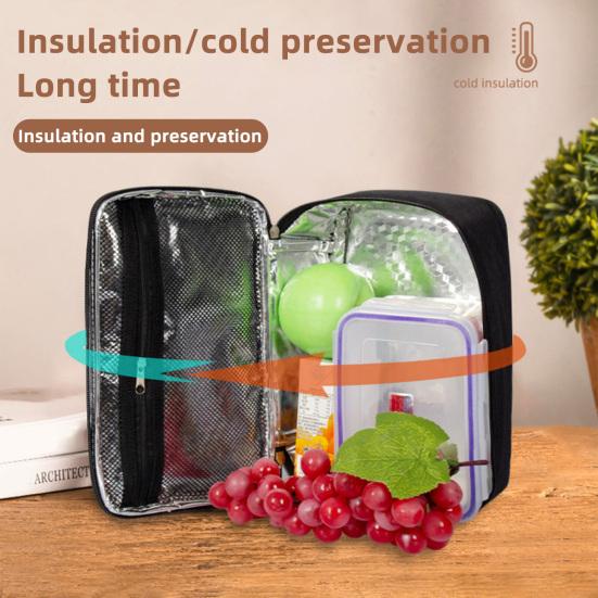 Insulated Lunch Bag for Adults Kids 3.2L Compact Oxford Fabric Thermal Tote Portable Leakproof Food Container Carrier for Office School Picnics