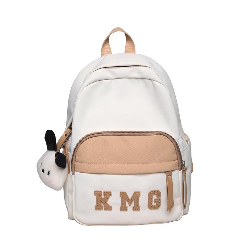 Student schoolbag large-capacity color matching soft girl heart leisure backpack outdoor lightweight alphabet printing travel bag