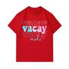 Men's 100% Cotton Crew Neck Short Sleeve T-Shirt, Casual Gradient Vacay Mode Letter Print Tees, Breathable Soft Summer Tops for Daily Holiday Travel W
