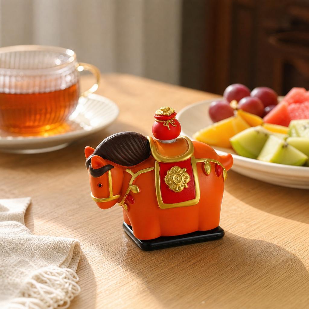 Orange Horse Toothpick Holder, Creative Desk Decoration for Home, Novelty Kitchen Table Accessory