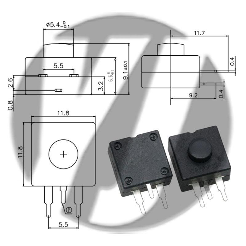 12x12 LED Flashlight Desk Lamp with Self-Locking Power Switch