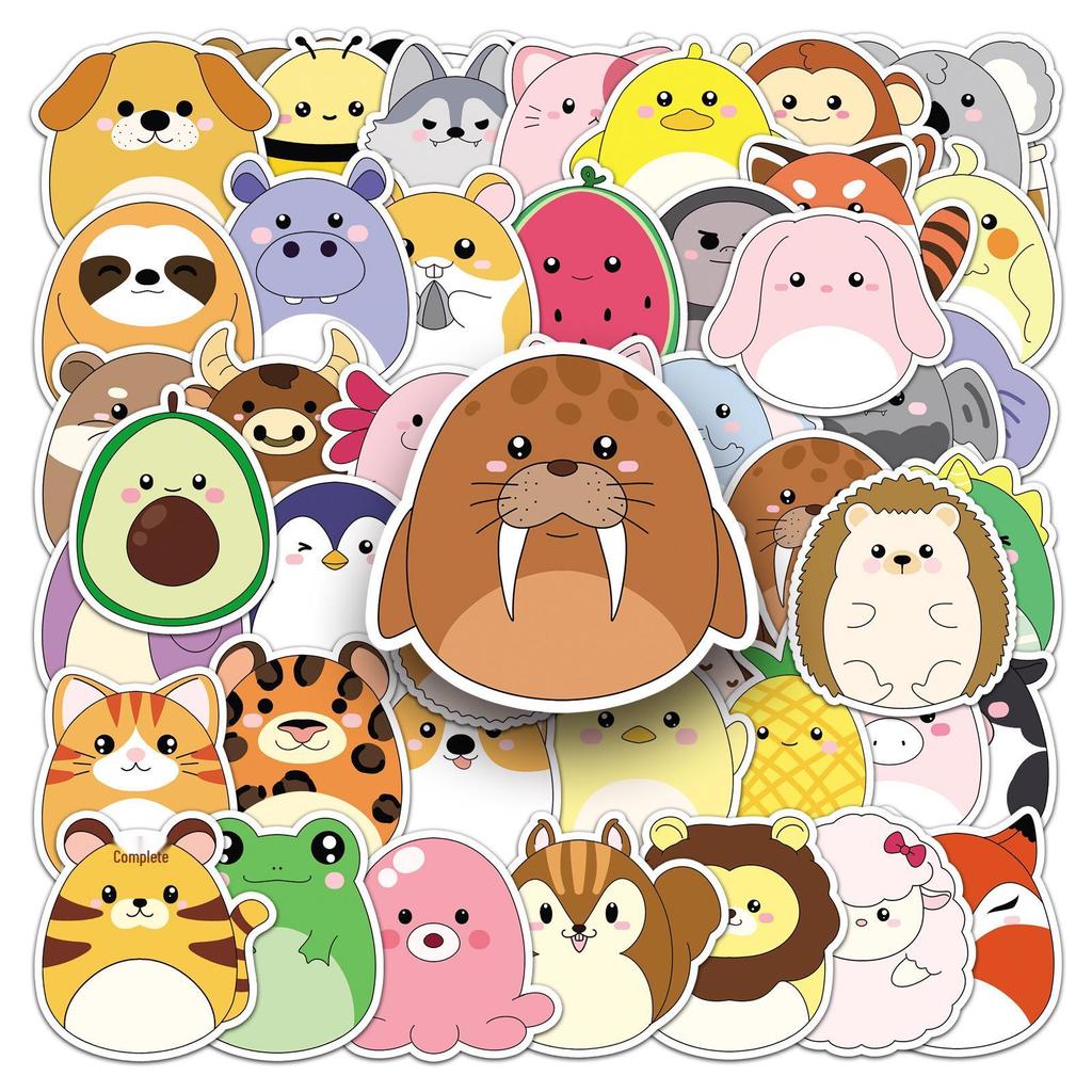 50 Cute Cartoon Animal Stickers for Journals, Laptops, and More