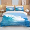 Ocean Bedding Set Coast Ocean Spray Duvet Cover Set Blue Starfish Bed Set Kids Teen Shell Home Textiles Summer  Quilt Cover