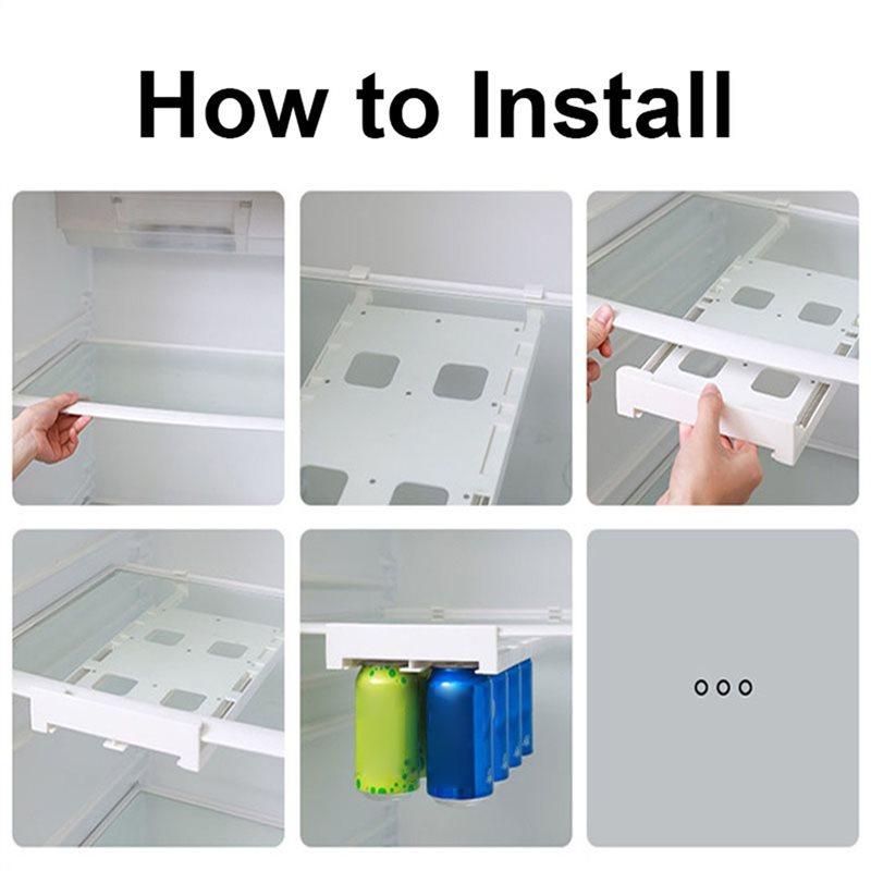 Premium-Beverage Rack For Fridge Drink Organizer For Refrigerator Storage Cabinet Drawer Soda Cans Dispenser Out Refrigerator Dr