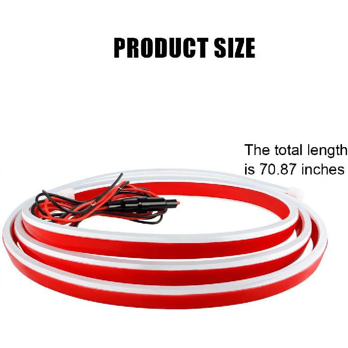 Car Hood Light Strip, 71 Inch Silicone Flexible Daytime Vehicle LED Running Lighting with Dynamic Scan Start Up Effect, Waterproof Auto Exterior Lamp
