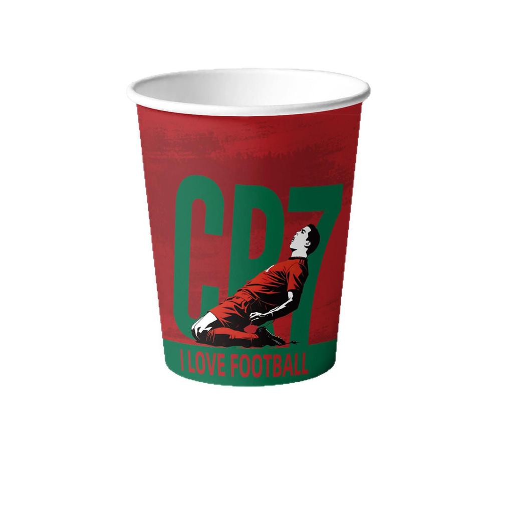 CR7 World Cup Star Fan Party Set: Plates, Cups, Napkins, Tablecloth, Banner & Decorations.