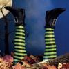 1PCS Halloween Decoration Evil Witch Legs Inverted Evil Witch Feet Boots Stakes Courtyard Lawn Outdoor Garden Decoration Props