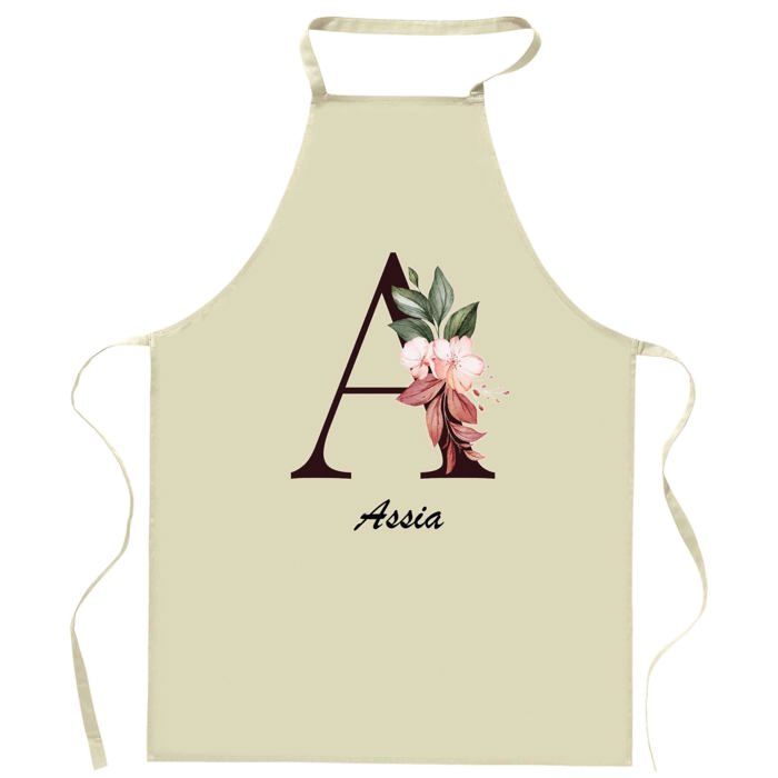Tablier de cuisine - Assia Lettre - Impression Bretonne - Coton résistant - Fabrication française