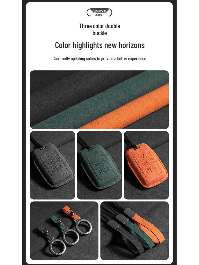 Compatible 3D Suede Key Cover for Land Rover, Range Rover Discovery, Sport 2, and Autobiography 4th/5th Gen Models.