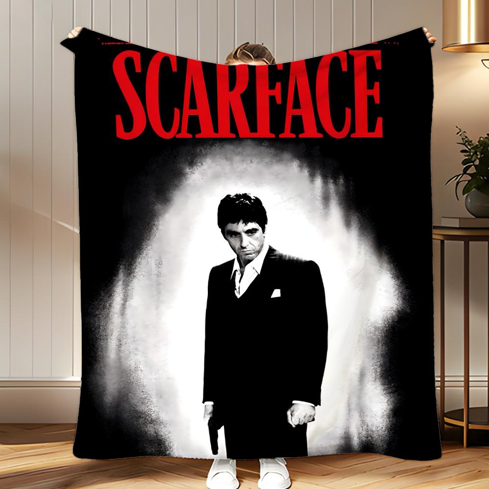 

game Scarface The World Is Yours Throw Soft Coral Fleece Blanket 310gsm Fluffy Warm Throw for Sofa Bed Couch Bedroom Decor 75x100cm