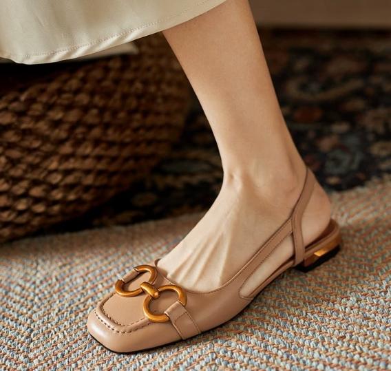 Fashion Baotou-Sandales Rétro à Talons Bas pour Femme, Chaussures de Bureau en Daim à Enfiler, Nouvelle Collection Été 2024