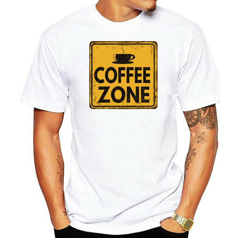 New Unisexs T Shirts Tshirt Medium Fit Coffe Zone Uomo White Unisexiche Corte Garage Tessile Print Round Neck Unisex