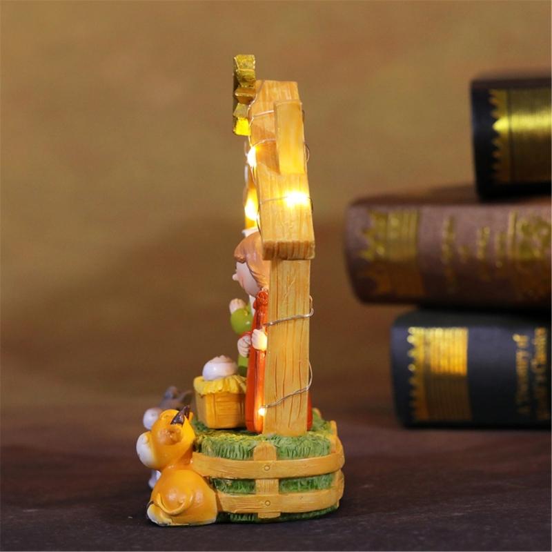 LED Lighted Traditional Christmas Nativity Scene Ornament Set Resins Figurines for Home Table and Fireplaces Decoration