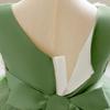 Avocado Green Applique Flower Girl Dress with Puffy Skirt