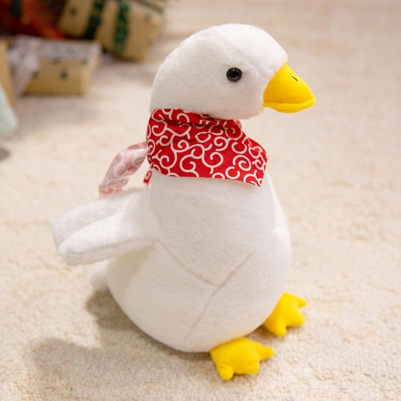 32/42cm Schattig Landelijk Eend Pluche Speelgoed Witte Eend Draagt Sjaal Gevuld Poppetje Gezelschap Slaapcadeau 32cm