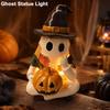 Halloween Patchwork Ghostly with Led Light Lighted Character Figure for Fall Display, Formed Accent with Soft Light for Shelf, Desk, Entry Table, or