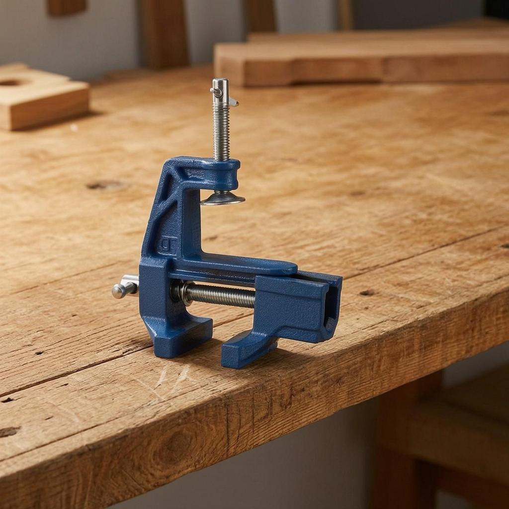 Compact Mini Bench Vise Cast Iron Tabletop Rotatable Small Work Clamp