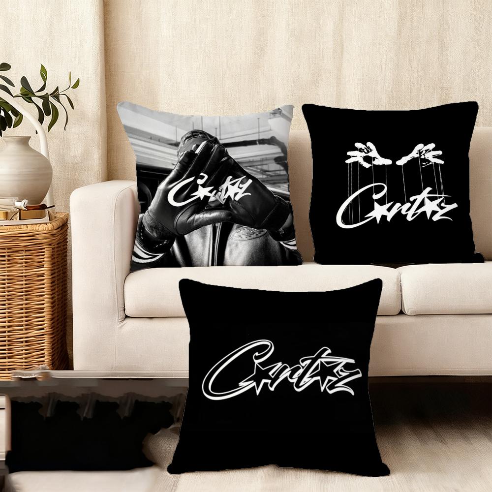 Fashion Brand C_Corteizs Cushion Cover Soft Plush Fabric Double-Sided Printed Sofa Cushion Cover For All Seasons Home Decor Gift