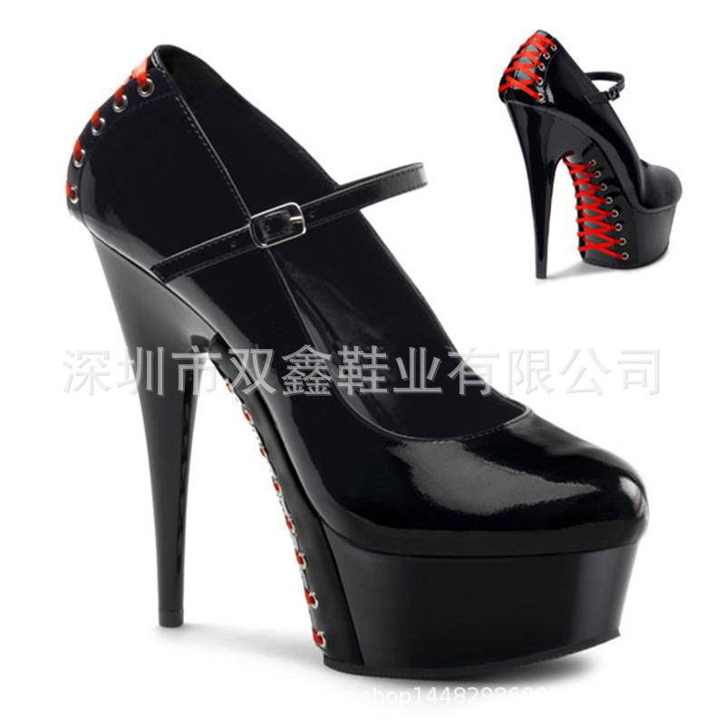 

Agent 2025 летние женские туфли 15 см на тонком каблуке, черные лакированные босоножки из кожи с заостренным носком, одинарные туфли 46 чёрный