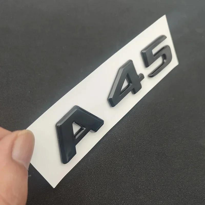 1Pc ABS TURBO 4MATIC Car Trunk Letters Emblem Badge Logo Stickers Accessories For A 35 45 AMG W177 W176 A35 A45 A45S
