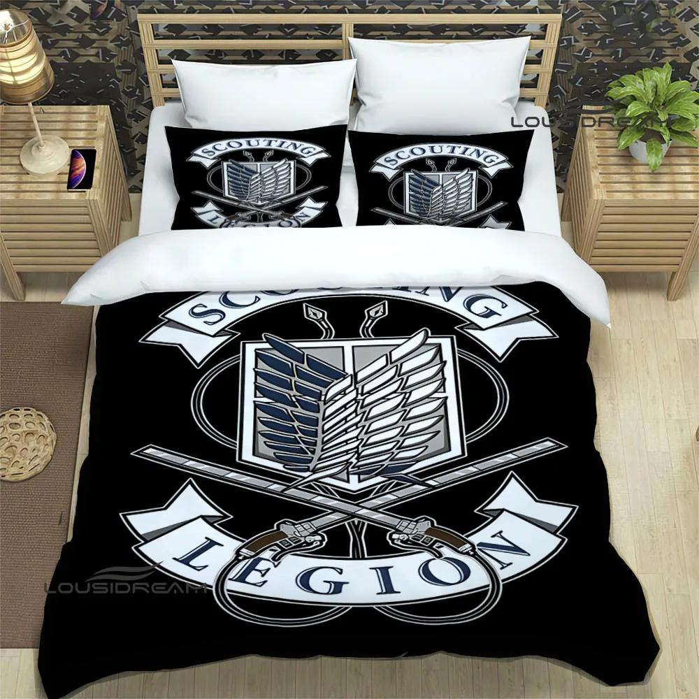 Cartoon A-Attack on Titan Bedding Sets exquisite bed supplies set duvet cover bed comforter set bedding set luxury birthday gift