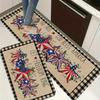 1PC Star & Stripea Celebration Kitchen Rug Non-Slip Door Mat Pop design Bathroom Rug Bath Mat Carpet for Home Sink Laundry Decor