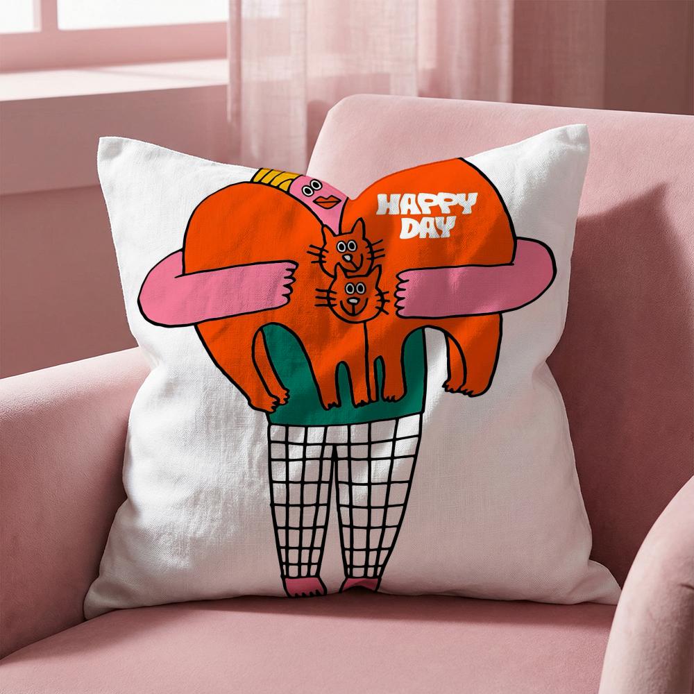 Embrace creativity Cushion Cover Multi-Scene Pillow Cover for Home & Car - Reversible, Soft & Durable for Daily Use 30cmx30cm