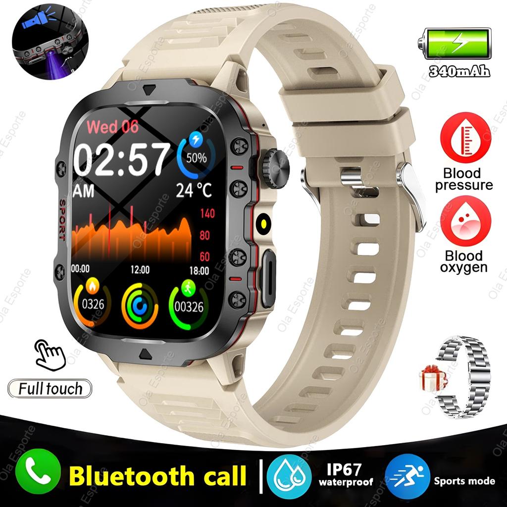 New Military Smart Watch Men IP68 5ATM Outdoor Sports Fitness Tracker Health Monitoring 1.81Inch Bluetooth Calls Smartwatch