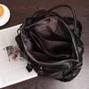 Women's PU Backpack Double Zipper Solid Color Retro Large Capacity School Bag Multifunctional Shoulder Bag