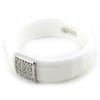 Silver Ring 'Sissi' White Ceramic Silver (rhodium) - 6 Mm