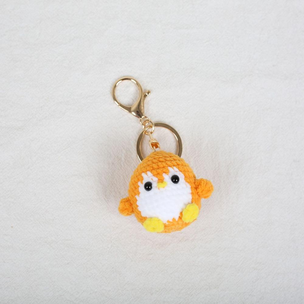 Handmade Penguin Doll Keychain Soft Wool Knitted Pendant Jewelry Gift Crochet Keychain  Bag Charm