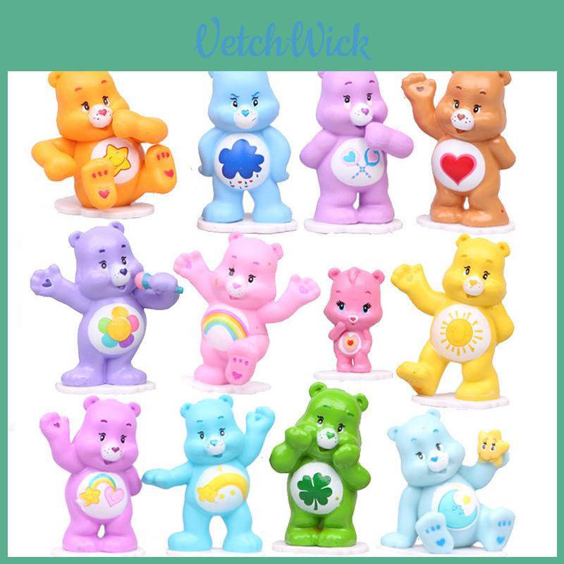 Buntes 12-teiliges Care Bears Spielzeugset – Geschenkidee für Kinderfans und Zimmerdekoration