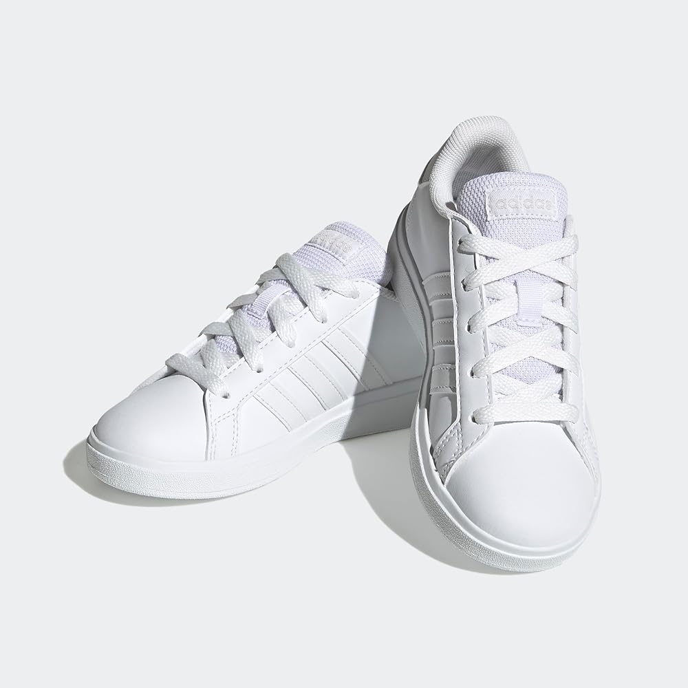 Adidas Grand Court 2.0 Kids Sneakers Unisex Footwear White/Grey 17.5 Cm