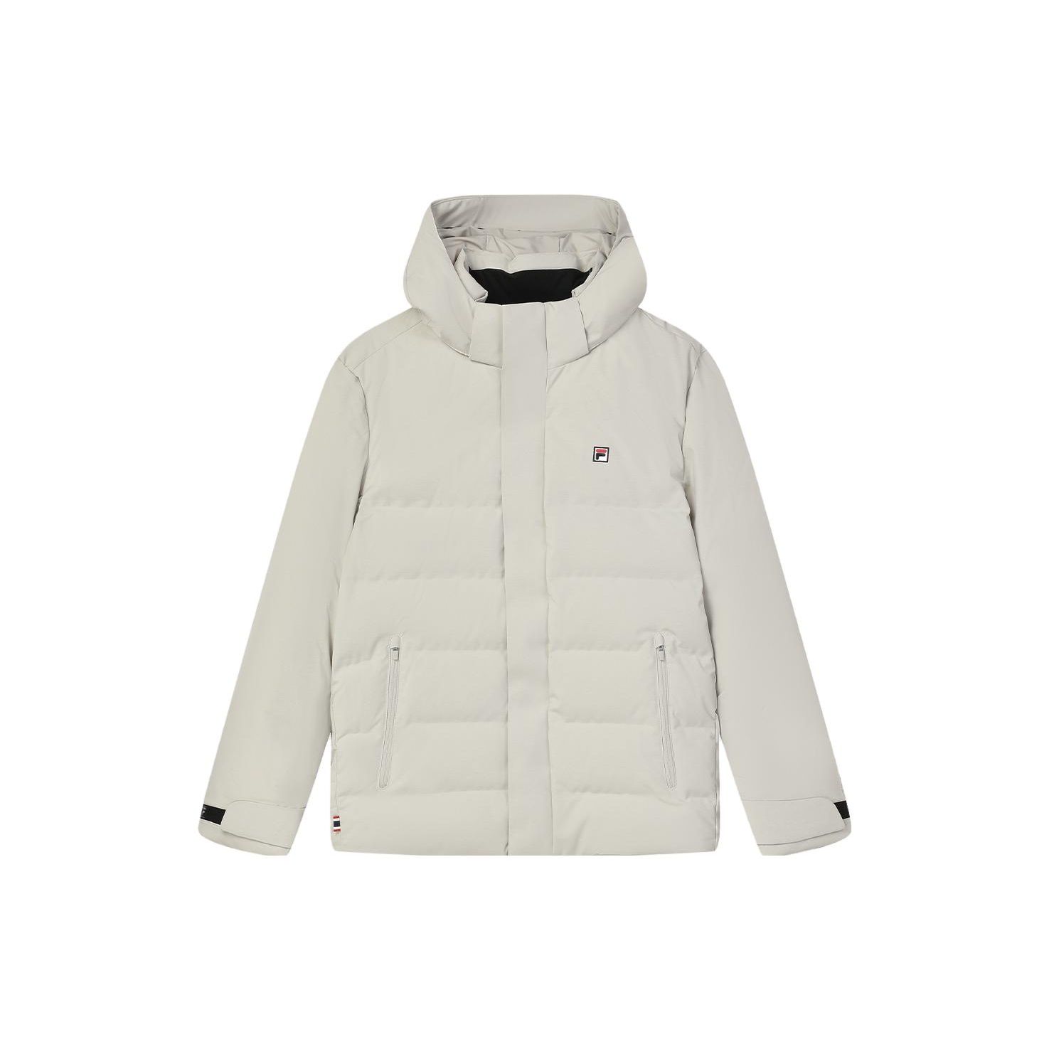 

FILA Solid Color Hooded Casual Warm Down Jacket Men outerwear Peace-Gray F11M341904F-GY 2XL