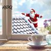 Holiday Glass Stickers Christmas Climbing Santa Window Cling Roof Claus Static Seasonal Clings Decal Reusable Decorative Sticker for Party Decal