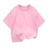 Kids Dropped Shoulder Shortsleeved Tshirt Summer New Pure Cotton Round Neck Loose Bottoming Shirt Student Sportswear 210Y
