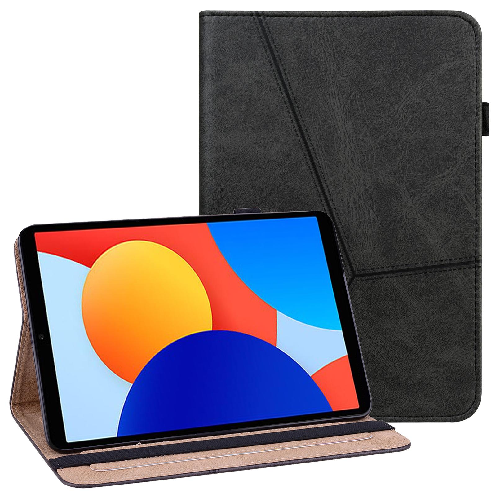 

Чехол для Xiaomi Redmi Pad SE 4G 8,7 дюйма, из ПУ кожи с тиснением в виде линий, с держателем для карт, подставка для планшета Black