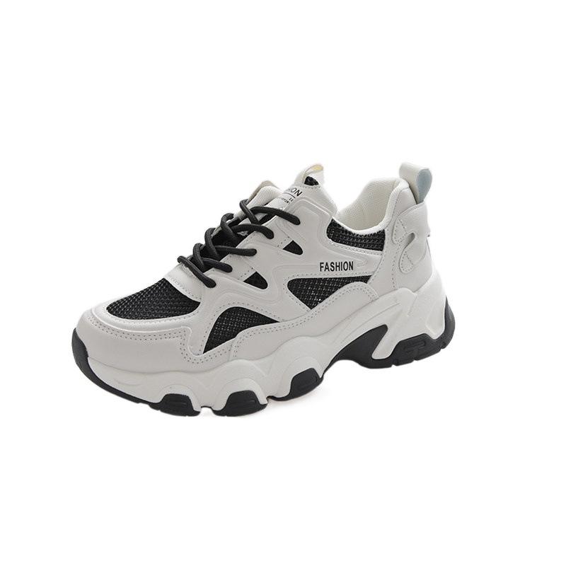 

Daddy shoes girl 2025 spring new trend Korean version of Internet celebrity running shoes platform breathable casual sports women s shoes 36 чёрный