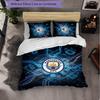 Set Lenzuola Manchester City Modello 3 Pezzi Morbida Copripiumino in Microfibra con Federe per Camera da Letto