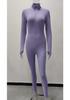 Damen Hochgeschlossener Bestickter Fitness-Jumpsuit - Stretch, Schlankmachend, Reißverschluss Design 2026