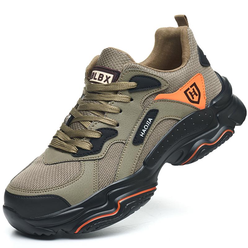 

Mjythf Male Lightweight Work Sneakers Steel Toe Shoes Security Boots Anti-Smash Safety Shoes Men Boots Indestructible Shoes 37