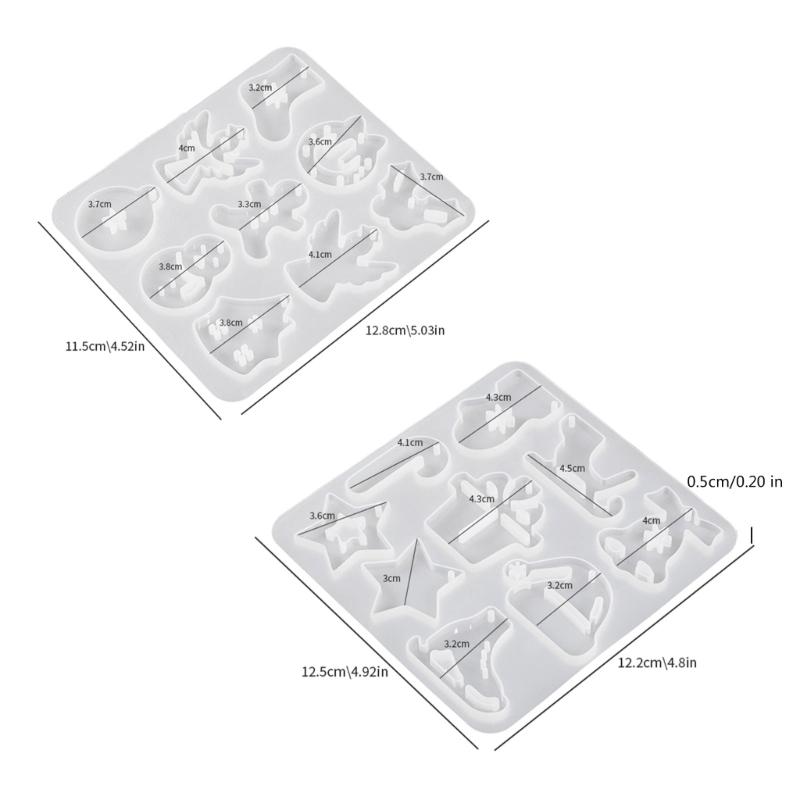 Orecchini Serie Natalizia Stampi in Silicone Stampi per Resina Epossidica Cristallina Ornamento Natalizio per Artigianato di Gioielli Festivi