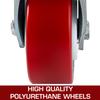 SucceBuy 4 Pack 6" X 2" Heavy Duty Iron Core Polyurethane 2 Rigid and 2 Swivel Casters Side Brake 1000LBS Capacity Per Wheel